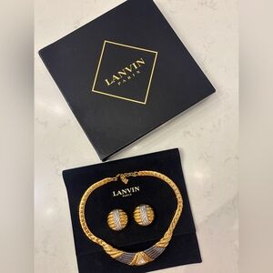 Authentic Vintage LANVIN Paris Jewelry Set — With Original Box and Patch